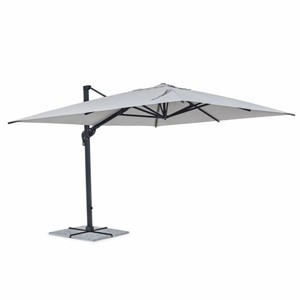 Casa Padrino Parasol Porte à Faux de Luxe avec Support Anthracite / Gris Clair 400 x 300 x H. 259 cm