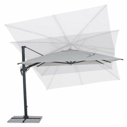 Casa Padrino Sombrilla Semáforo de Lujo con Soporte Antracita / Gris Claro 400 x 300 x Al. 259 cm