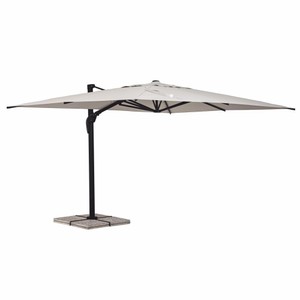 Casa Padrino Parasol Porte à Faux de Luxe avec Support Anthracite / Naturel 400 x 300 x H. 273 cm