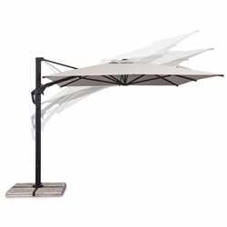 Casa Padrino Luxury Cantilever Parasol with Stand Anthracite / Natural 400 x 300 x H. 273 cm