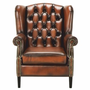Casa Padrino luxury Chesterfield wing armchair vintage brown / black H. 105 cm