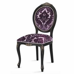 Casa Padrino silla de comedor barroco de lujo púrpura / negro / oro - Muebles barrocos