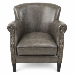 Casa Padrino Luxury Leather Armchair Gray / Black - Living Room & Office Furniture