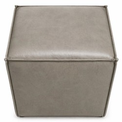 Luxus Leder Echtleder Hocker Sitzhocker Fußhocker Grau