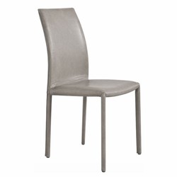 Luxus Leder Echtleder Esszimmer Stuhl Grau
