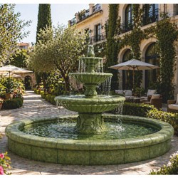 Casa Padrino fontaine de jardin baroque vert Ø 465 x H. 180 cm - Fontaine de jardin d'exception