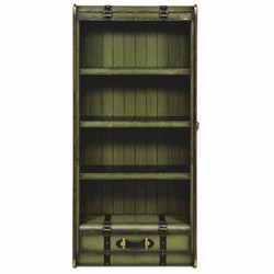 Casa Padrino armoire étagère de luxe en optique valise vert / noir / marron / laiton H. 187,5 cm