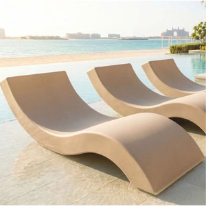 Casa Padrino tumbona de piscina de lujo beige mate 180 cm - Mobiliario para hoteles y piscinas