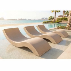 Casa Padrino Luxury Pool Lounger Matte Beige 180 cm - Hotel & Pool Furniture