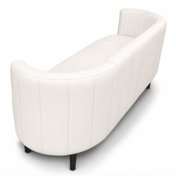 Casa Padrino sofá de piel de lujo blanco / negro 180 cm - Muebles de salón de cuero genuino