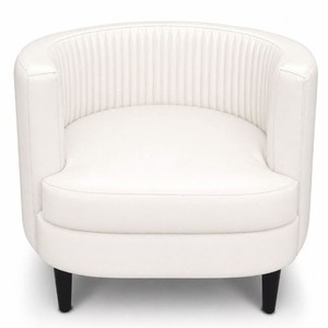 Casa Padrino Luxury Leather Armchair White / Black - Living Room Genuine Leather Furniture