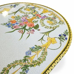 Casa Padrino mesa de jardín Art Nouveau de lujo blanco / multicolor / blanco 200 cm - Hecha en Italia