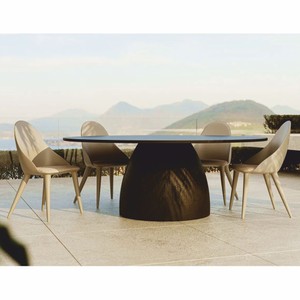 Casa Padrino Luxus Garten Esstisch Matt Braun Ø 200 cm - Luxus Garten Möbel