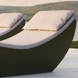 Casa Padrino chaise longue de jardin de luxe vert mat / gris 180 cm - Mobilier d'hôtel et de jardin