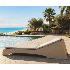 Casa Padrino Tumbona de Jardín de Lujo Beige Mate / Gris 225 cm - Mobiliario para Hoteles y Jardines