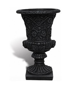 Casa Padrino pot de fleurs baroque de luxe noir Ø 49 x H. 78 cm - Fabriqué en Italie