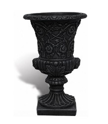 Casa Padrino Luxury Baroque Flower Pot Black Ø 49 x H. 78 cm - Made in Italy
