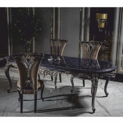 Casa Padrino set di 6 sedie da pranzo barocche di lusso oro / viola - Mobili barocco per sala da pranzo