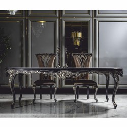 Casa Padrino set di 6 sedie da pranzo barocche di lusso oro / viola - Mobili barocco per sala da pranzo