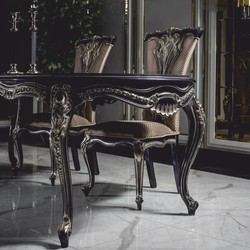 Casa Padrino set di 6 sedie da pranzo barocche di lusso oro / viola - Mobili barocco per sala da pranzo