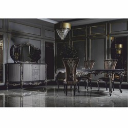 Casa Padrino set di 6 sedie da pranzo barocche di lusso oro / viola - Mobili barocco per sala da pranzo