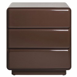 Casa Padrino Luxury Nightstand with 3 Drawers High Gloss Brown - Bedroom Furniture