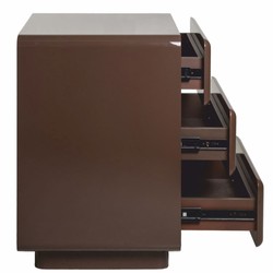 Casa Padrino Luxury Nightstand with 3 Drawers High Gloss Brown - Bedroom Furniture