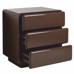 Casa Padrino Luxury Nightstand with 3 Drawers High Gloss Brown - Bedroom Furniture