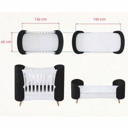 Casa Padrino Luxury Baby Bed White / Black / Natural 145 cm - Baby Furniture