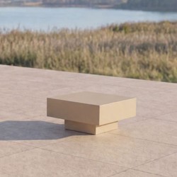 Casa Padrino Luxury Garden Side Table Matte Beige 50 cm - Hotel & Garden Furniture