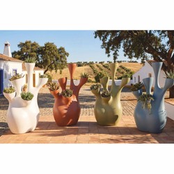 Casa Padrino luxury flower pot matt blue H. 200 cm - Garden deco accessories