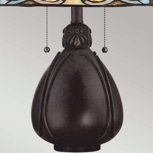 Casa Padrino Tiffany Tischleuchte Bunt / Bronze H. 49,5 cm - Tiffany Leuchten
