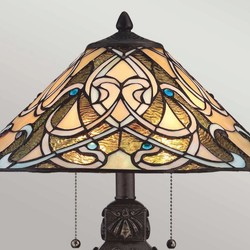Casa Padrino Lámpara de Mesa Tiffany Multicolor / Bronce Al. 49,5 cm - Lámparas Tiffany