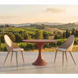 Casa Padrino table à manger de jardin de luxe marron mate Ø 120 cm - Meubles de jardin de luxe