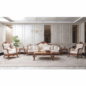Casa Padrino Luxus Barock Wohnzimmer Sofa Weiß / Braun 295 cm - Barock Möbel