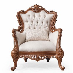 Casa Padrino luxury baroque living room armchair white / brown - Baroque style furniture