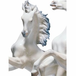 Casa Padrino escultura decorativa de lujo en porcelana caballos Al. 53 cm - Hecha a mano