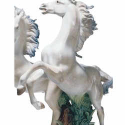 Casa Padrino escultura decorativa de lujo en porcelana caballos Al. 53 cm - Hecha a mano