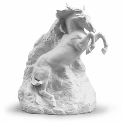 Casa Padrino Escultura Decorativa de Lujo en Porcelana Caballo Fantasma 50 cm - Hecha a Mano