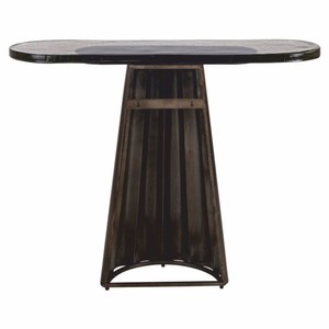 Casa Padrino Luxus Glas Konsole Antik Messing / Weiß / Schwarz 110 cm - Luxus Möbel