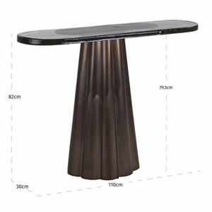 Casa Padrino Luxus Glas Konsole Antik Messing / Weiß / Schwarz 110 cm - Luxus Möbel