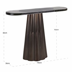 Casa Padrino console en verre de luxe laiton antique / blanc / noir 110 cm - Mobilier de luxe