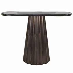 Casa Padrino console en verre de luxe laiton antique / blanc / noir 110 cm - Mobilier de luxe