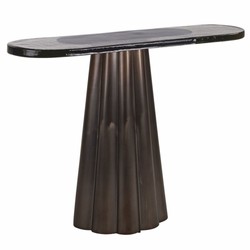 Casa Padrino console en verre de luxe laiton antique / blanc / noir 110 cm - Mobilier de luxe