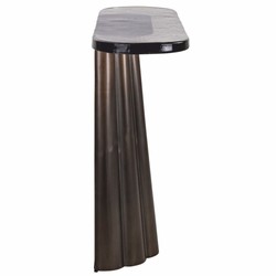 Casa Padrino console en verre de luxe laiton antique / blanc / noir 110 cm - Mobilier de luxe