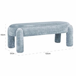 Casa Padrino banc de luxe bleu clair 123 cm - Meubles de salon et d'hôtel
