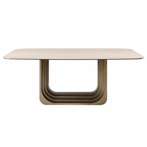 Casa Padrino Luxus Esstisch Beige / Bronze 200 cm - Hotel & Esszimmer Möbel