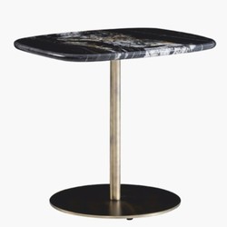 Casa Padrino mesa auxiliar de lujo con tablero de mármol negro / latón Al. 55 cm