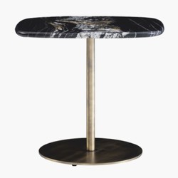 Casa Padrino mesa auxiliar de lujo con tablero de mármol negro / latón Al. 55 cm