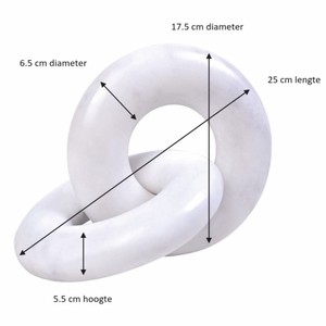 Casa Padrino Luxus Marmor Deko Objekt Ringe Weiß 25 cm - Wohnzimmer Dekoration